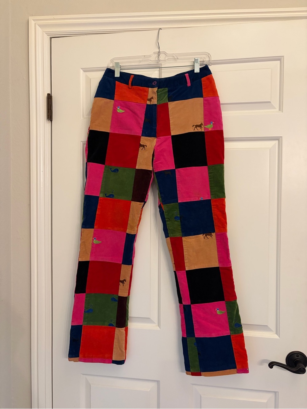 Lilly Pulitzer Vintage 90’s Multicolor Patchwork Corduroy/Velvet Pants